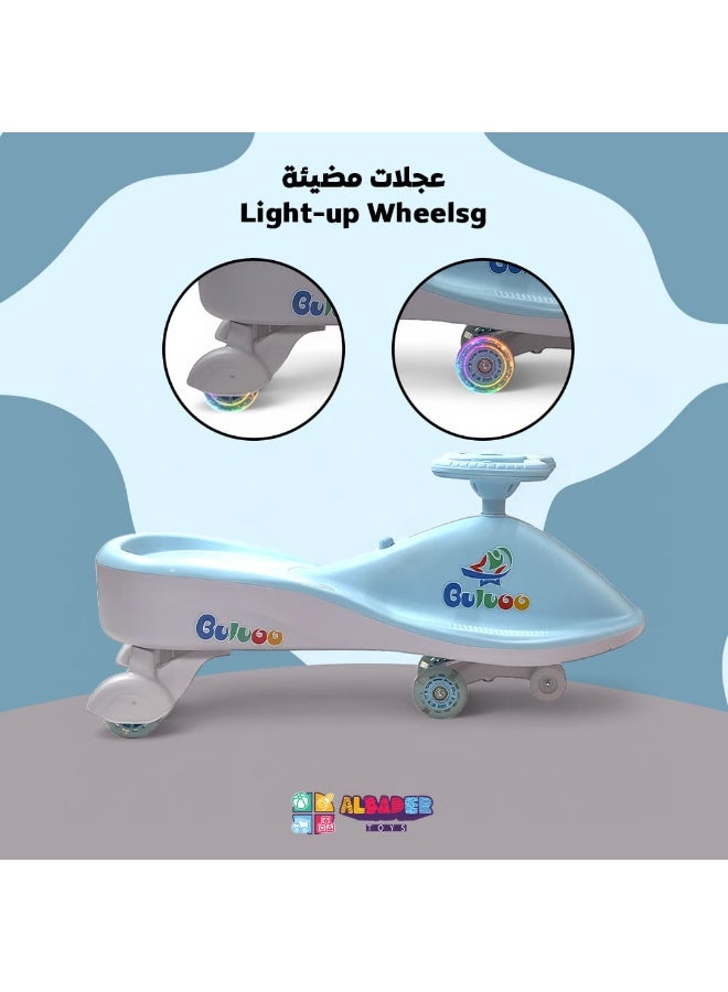البدر سيارات ماجيك سوينغ للاطفال من البدر، سيارة ركوب تويستر ماجيك للاطفال مع عجلات LED، سيارة دفع للاطفال مع مقعد مضيء، سيارة ركوب سحرية تويستر اقوى وانعم للاطفال مع موسيقى، ازرق، من البدر - Image 2